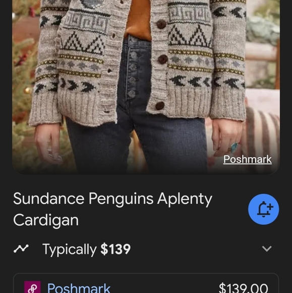 Penguin purple grandpa button-down men's sweater. - Picture 6 of 8